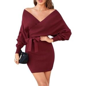 Burgundy mini dress